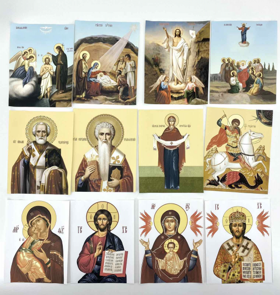 Хоругви вишиті (пара) з комплектом ікон