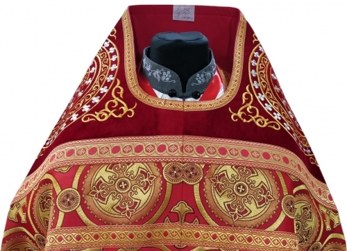 Облачение священника комбинированное из парчи "Киевский крест", с вишитим оплечием, узор "Коло"