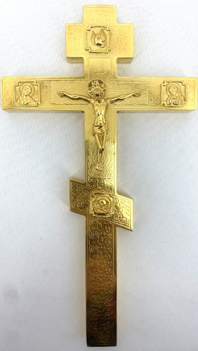 Хрест напрестольний №10 - 1 26,5х14,5см (позолота, соф.)
