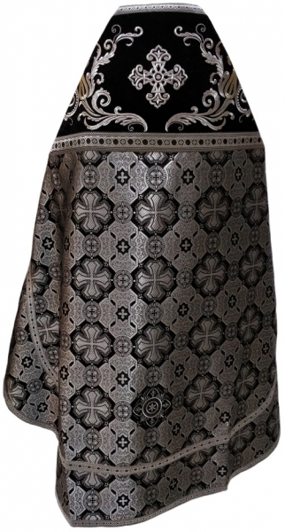 Облачення священника комбіноване з парчі "Афонський хрест", з вишитим опліччям, візерунок "Новий візерунок"