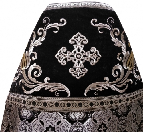 Облачення священника комбіноване з парчі "Афонський хрест", з вишитим опліччям, візерунок "Новий візерунок"