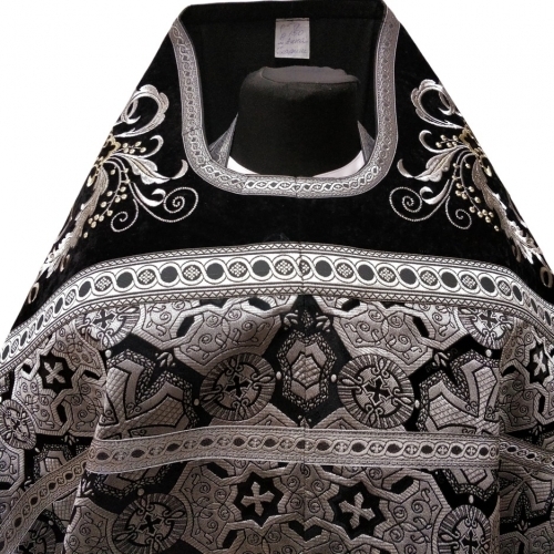 Облачення священника комбіноване з парчі "Афонський хрест", з вишитим опліччям, візерунок "Новий візерунок"