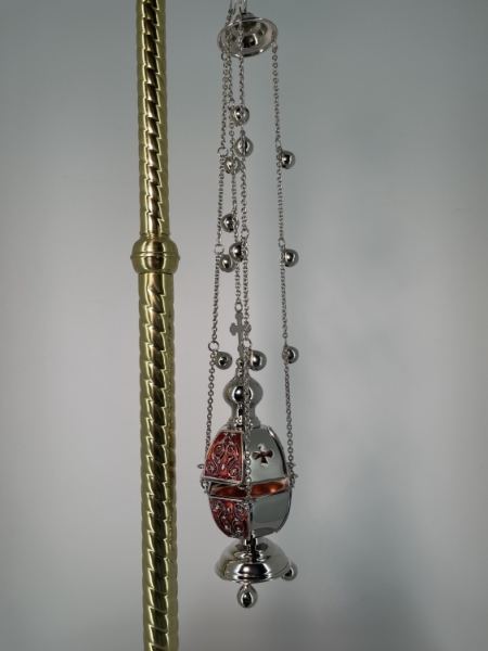 Кадило шестигранне, срібло з кольоровою емаллю з дзвіночками