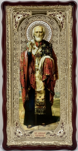 Икона свящ. Николая Чудотворца 121×61