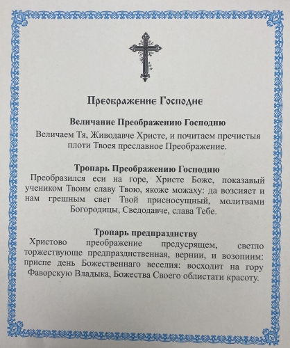 Ікона Преображення Господнє 24х20см