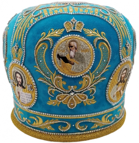Митра "Корона" голубая