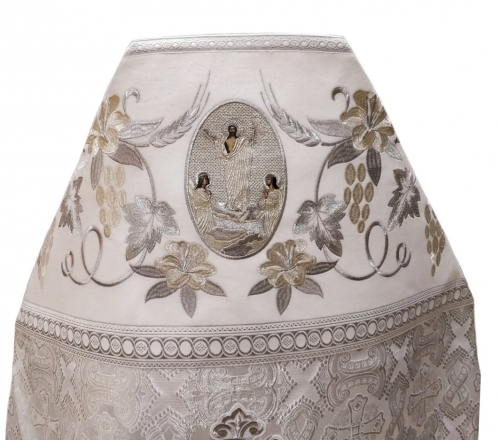 Облачення священника комбіноване з парчі "Грецький хрест", з вишитим опліччям, вишивка "Лілія"