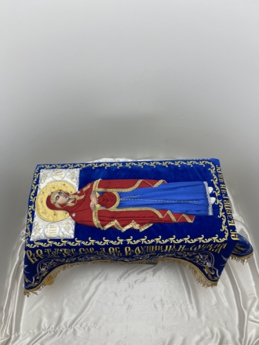 Плащаниця Богородиці на оксамиті 120х80см (вишивка виноград, вишита та розсшита середина) 2