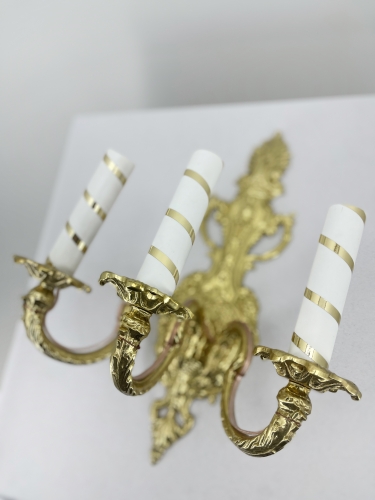 Бра малое на 3 свечи, золото