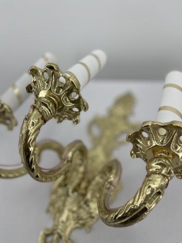 Бра малое на 3 свечи, золото