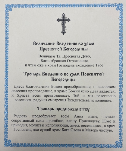 Ікона Введення в храм Пресвятої Богородиці 24х20см