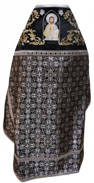 Облачення священника комбіноване з парчі "Віфлеємський хрест", з вишитим опліччям, вишивка "Роза"