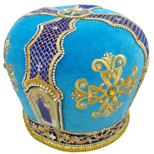Митра "Крест" голубая