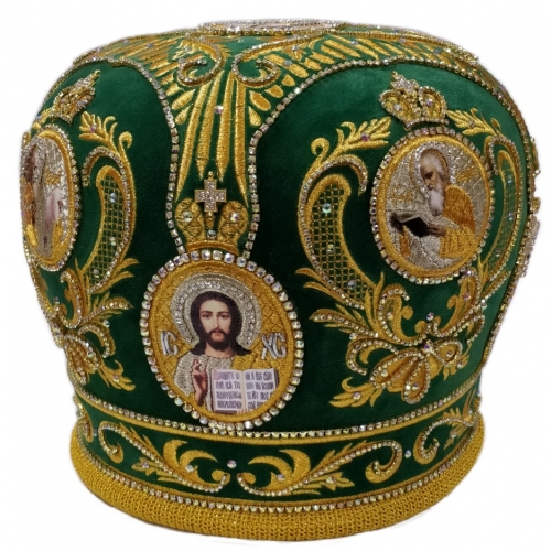 Митра "Корона" зелёная