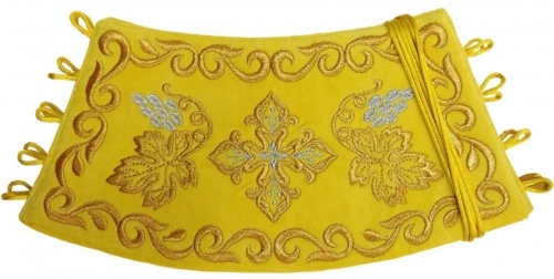 Облачення священника комбіноване з парчі "Афонський хрест", з вишитим опліччям, вишивка "Новий візерунок"