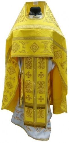 Облачение священника вишитое на габардине, вишивка "Круг" с пришитим галуном