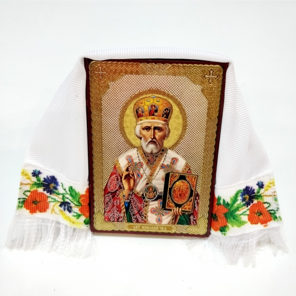 Ікона свт. Микола Чудотворець (жов. фон) 8,5x6