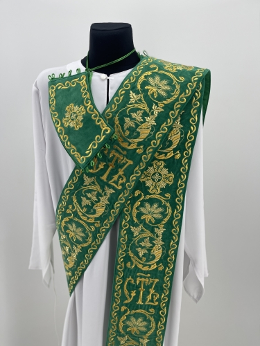 Орар двойной с поручами, вышивка "Листик"