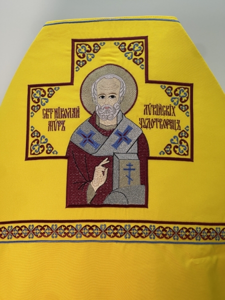 Облачення священника, вишите на габардині, вишивка "Сердечка" з вишитим галуном