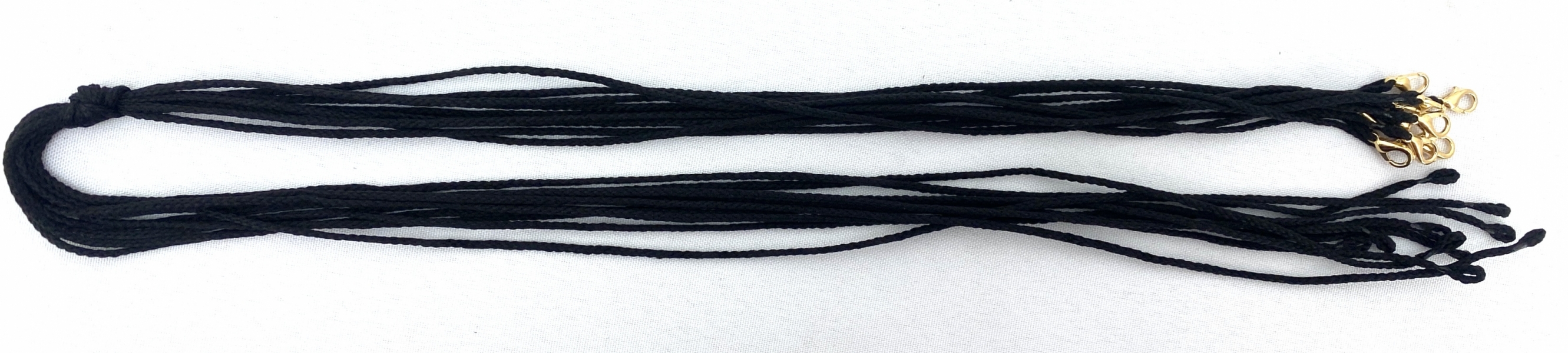 Шнурок для хрестика, дорослий, 72см, з карабіном, плет., чорн.