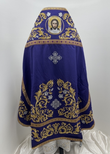 Облачення священника, вишите на оксамиті, вишивка "Троянда" з пришитим галуном 1