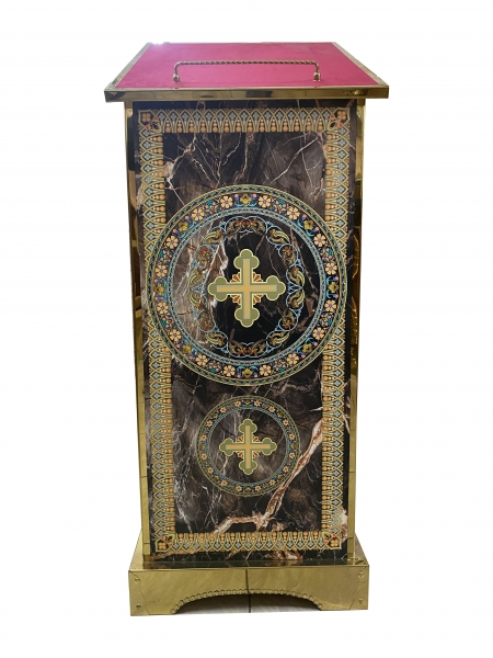 Аналой бічний, економ друк. хрест, 46х46см, (Висота 118-95см)