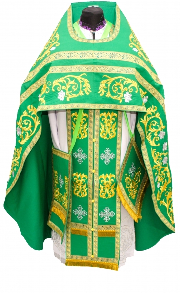 Облачення священника, вишите на габардині, вишивка "Роза" з пришивним галуном