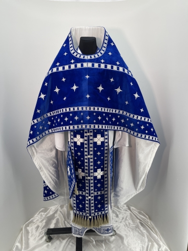 Комбіноване облачення священника вишите на оксамиті, вишивка "Сяйво" 