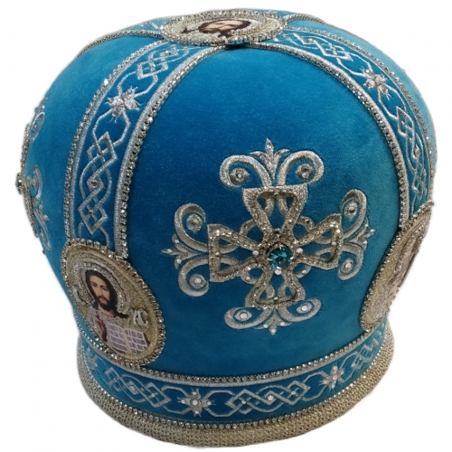 Митра "Крест" голубая