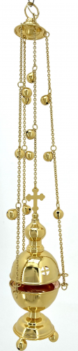 Кадило середнє, позолота з дзвіночками