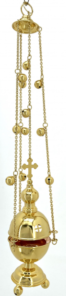 Кадило середнє, позолота з дзвіночками