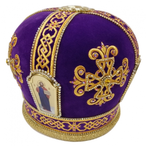 Митра  "Крест"  фиолетовая