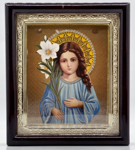 Икона Богородицы "Трехлетствующая" 23х20