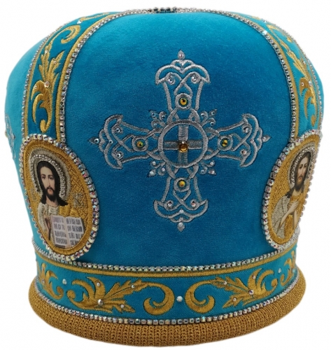 Митра "Крест" голубая