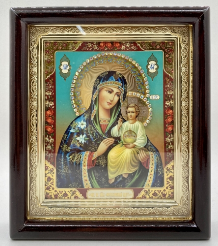 Икона Богородицы "Неувядающий цвет" 23х20