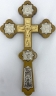 Хрест напрестольний №6, зол. розп'яття, сріб. ікон. 31,5х18