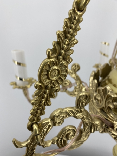 Панікадило 6св. мале, польськ. крон. хрест сяйво. цеп лат. 4 лан. дов. 86см шир. 65см (тарілк. 15см)