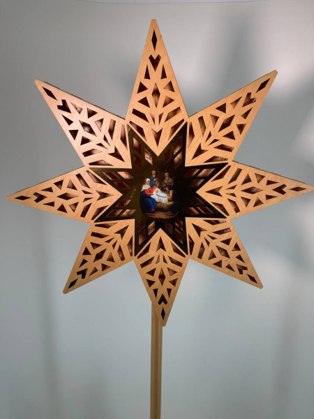 Різдвяна зірка з іконою на булаті