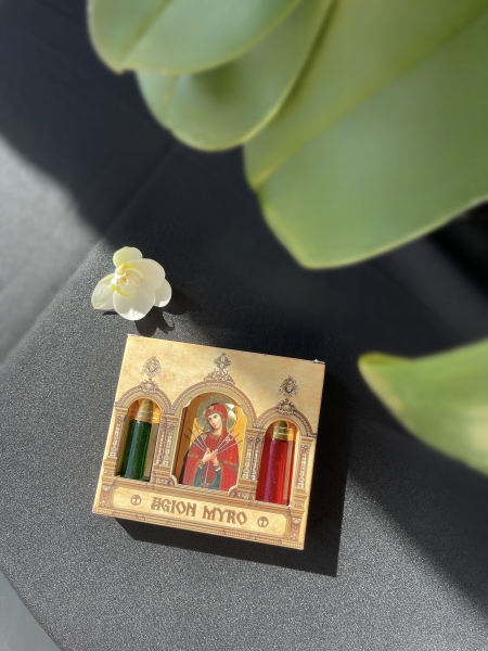 Миро з іконою Богородиці "Семистрільна"