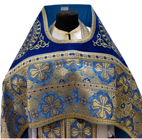 Облачение священника комбинированное из парчи "Афонский крест", с вишитим оплечием, вышивка "Коло"