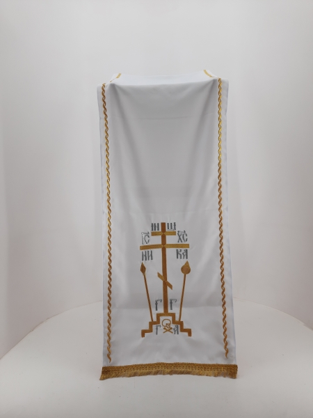Накидка "Хрест - косичка" на аналой, з дешевою бахрамою