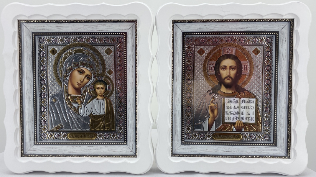 Ікони "Вінчальна пара" ((літ прям. роза)) біл. без пат.) 27х24см 