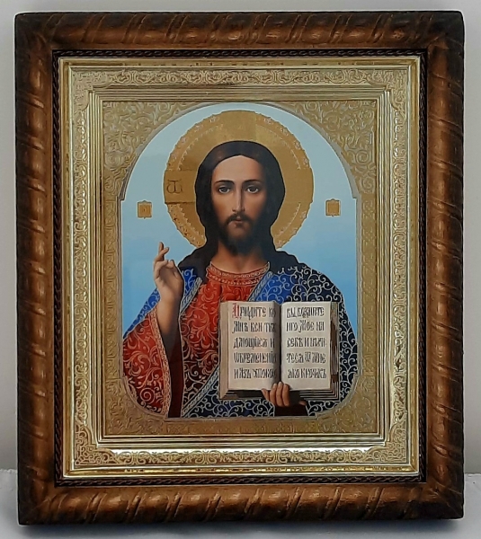 Ікони "Вінчальна пара" блак. фон 22,5х25,5