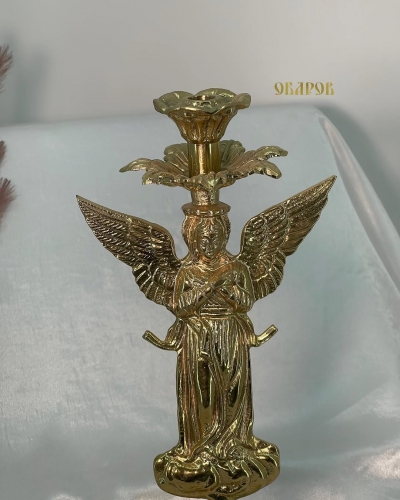 Подсвечник Ангел синяя эмаль