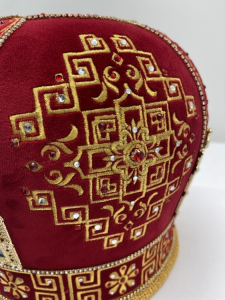 Митра "Меандр", стрічка страз, дорогий низ, рамки метал.