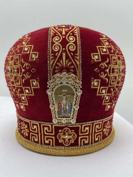 Митра "Меандр", стрічка страз, дорогий низ, рамки метал.