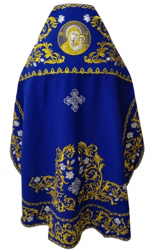 Облачение священника, вишитое на габардине, вишивка "Роза" с вишитым галуном