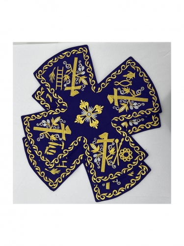 Покровці та воздух з вишивкою "Несіння Хреста", з вишитим галуном