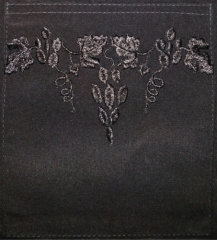 Жилетка с вышивкой "Виноград" черного цвета, ткань  мокрый шелк