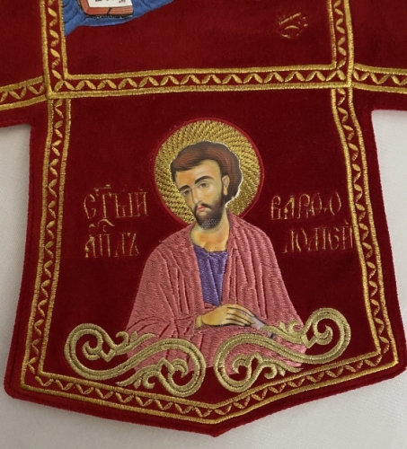 Комбіноване облачення священника вишите на оксамиті, з вишитими іконами, вишивка "Пасхальна"